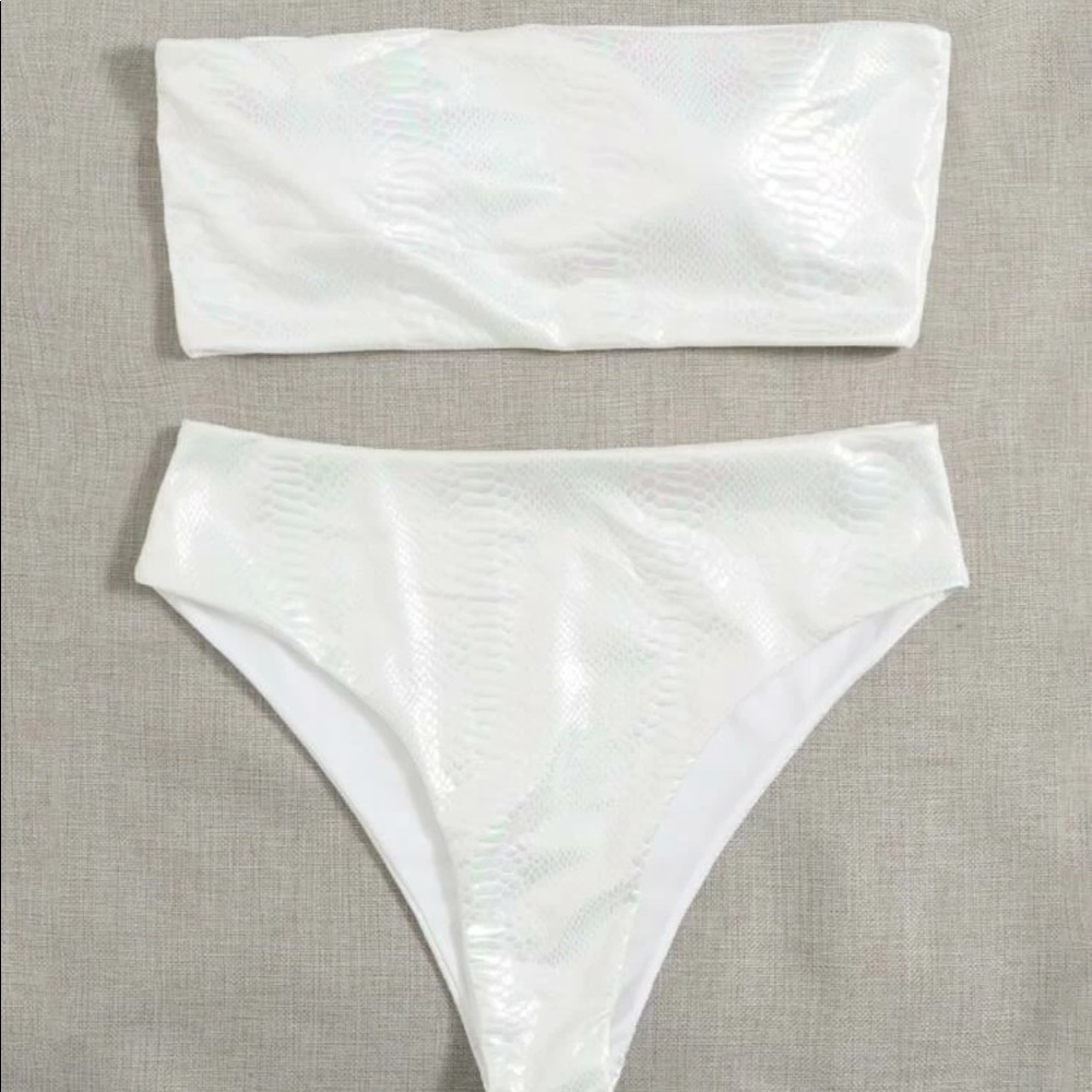 Metallic snakeskin bikini